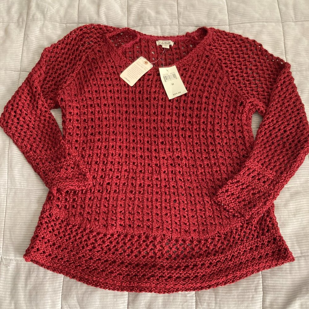 Lucky Brand Sweater, Size Medium, Maroon